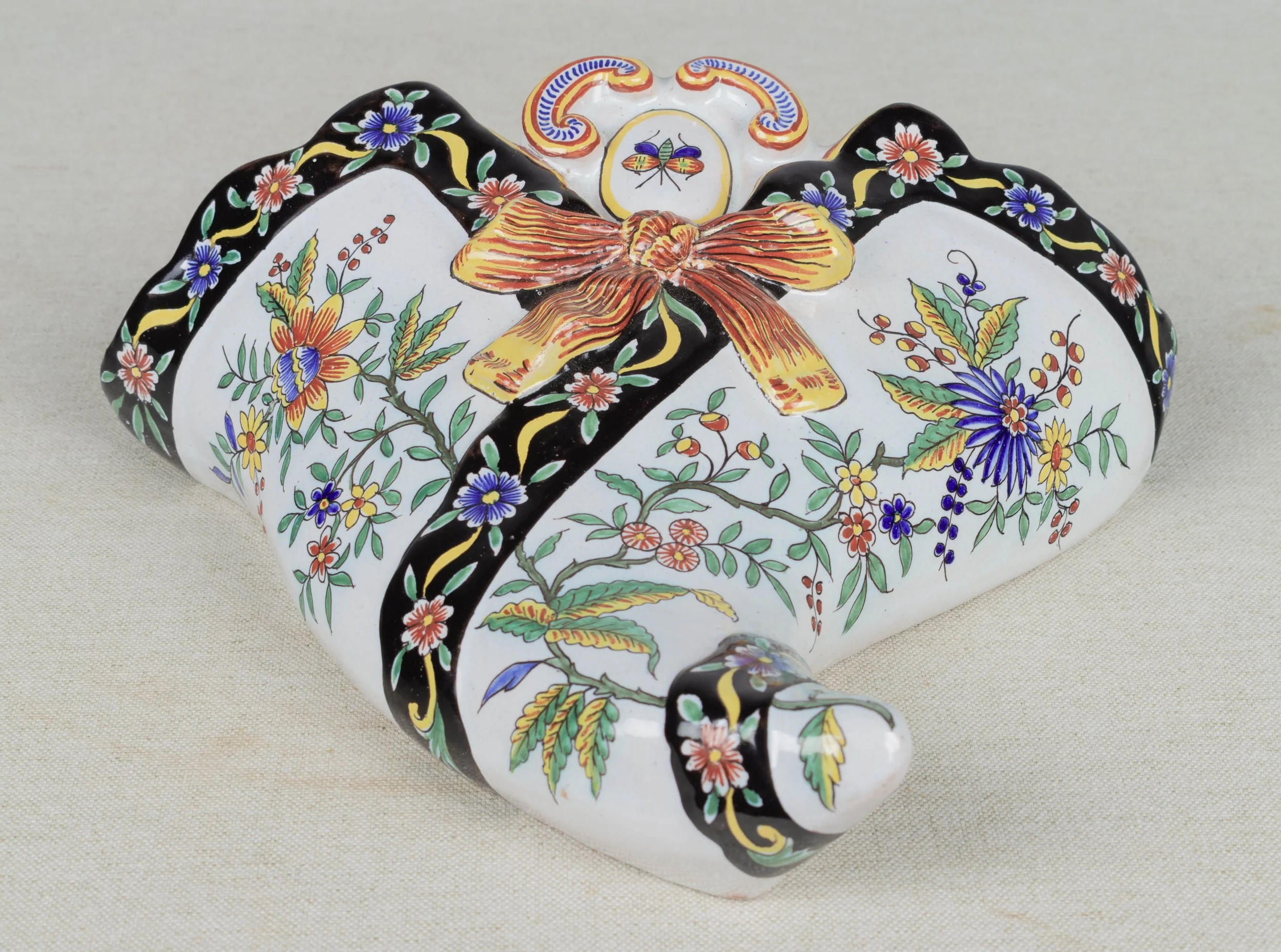 フランス アンティーク Desvres デヴル 19世紀 ウォールポケット 花器 Olivier Fleury French Antiques-Antique French Ceramics for Sale
